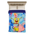 Cobertor Borrega Matrimonial 1.80x2.2m Infantil Providencia® Color Multicolor Diseño De La Tela Bob Esponja Azul 2 Kg