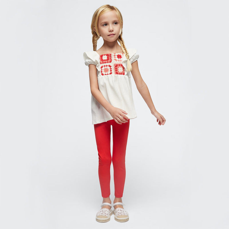 Conjunto Para Niña Blusa+pantalon Mod.3705 Marca Mayoral® Granadina Lisa 5 Años