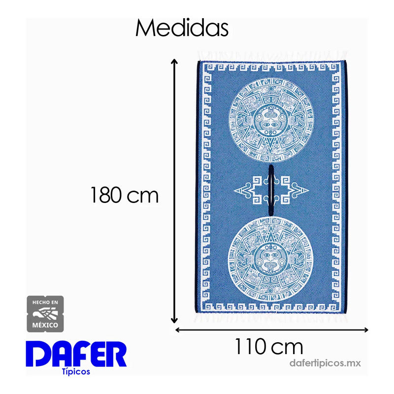 Jorongo Gaban Artesanal Mexicano Colores Azul Calendario Xg