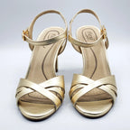 Zapatilla Elegante Tacón 8cm Para Dama 140502 Marca Flexi® Dorado 26 Mx