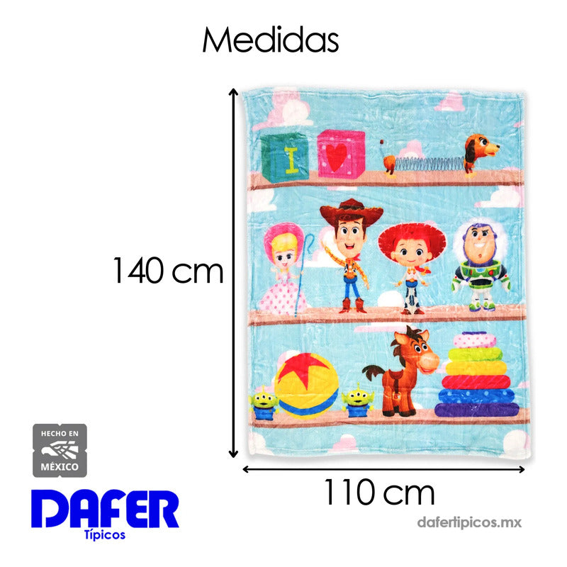 Manta De Cuna Raschel 140x110cm Dibujosanimados Providencia® Toy Story 650 G Azul Claro
