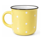 Taza De Ceramica Con Puntos 340ml Mod. 1744-60 Amarillo Puntos