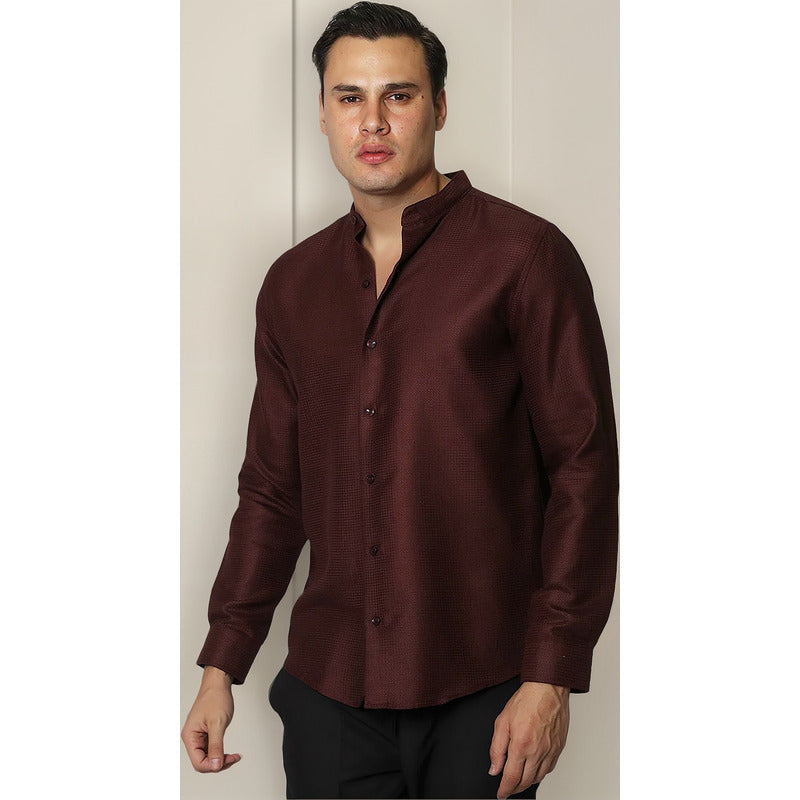 Camisa De Hombre Cuello Mao Mod.b31302 Marca Bobois®