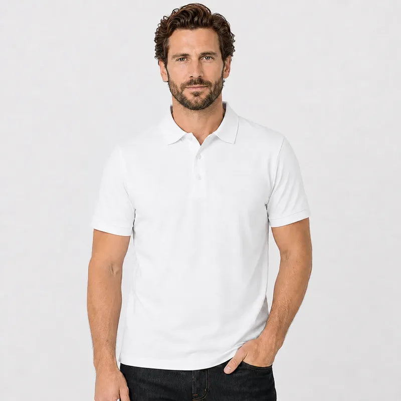 Playera Polo Para Hombre Mod.play01 Marca Truval® Blanco G Lisa