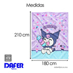 Cobertor Ligero Super Suave Matrimonial Diseños Providencia® Kuromi 850 G Multicolor