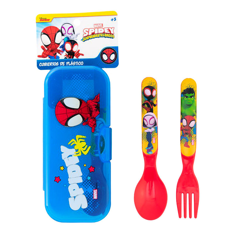 Juego De Cubiertos De Plástico Con Estuche Diseños Infantil
