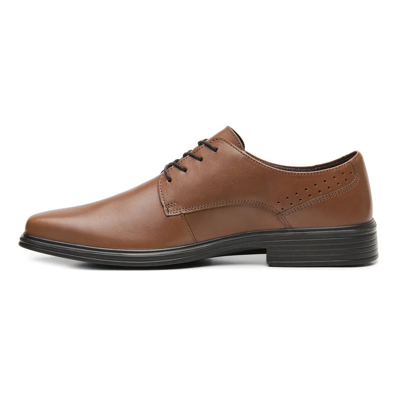 Zapato Derby Semivestir Para Hombre Mod.406401 Marca Flexi® Tan Lisa 27,5 Mx
