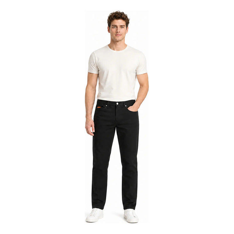 Pantalon Para Hombre Mod. Cprc0205 Marca Lob® Negro Lisa 33