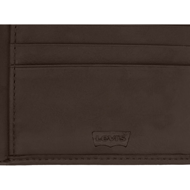 Billetera Para Hombre Bifold Mod.87522-0162 Marca Levi's® Marrón Liso