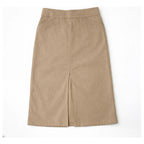 Falda Casual De Tiro Alto Con Slit Frontal Marca Stop® Beige Lisa M