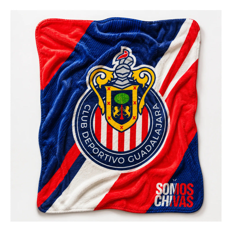 Cobertor Edredón De Borrega Matrimonial Providencia® Futbol Somos Chivas 1 Kg Multicolor