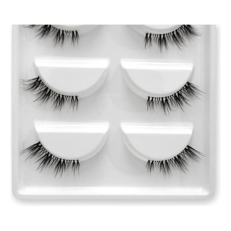Pestañas Postizas En Tira 5 Pares Marca Kfer Valtierra® Negro Cutie C 1 Cm