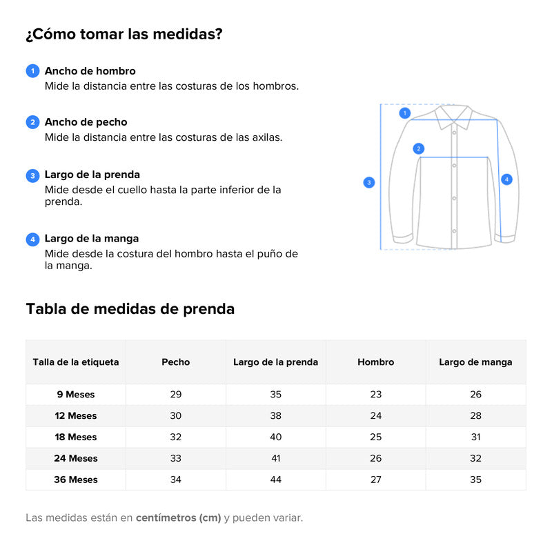 Camisa Manga Larga Lino Para Bebé Mod.1114 Marca Mayoral®