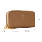 Cartera Chica Con Doble Cierre Mod. Ji 621 Jaime Ibiza® Caramelo Liso