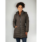 Chamarra Larga Capitonada Mujer Dw86-pol7088 Greenlander® Chocolate Ch Capitonado
