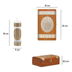 Set Para Bautizo Vela+concha+toalla+caja De Madera