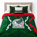 Cobertor Edredón De Borrega Matrimonial Providencia® Futbol Selección Mexicana 1 Kg Multicolor