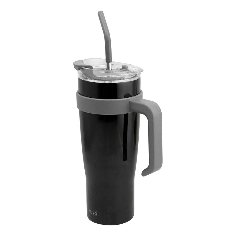 Termo Doble Pared Acero Inoxidable Con Asa/popote 1.2l Nuvó®