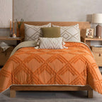 Cobertor Austral Matrimonial Maple Marca Vianney® Geométrico Naranja
