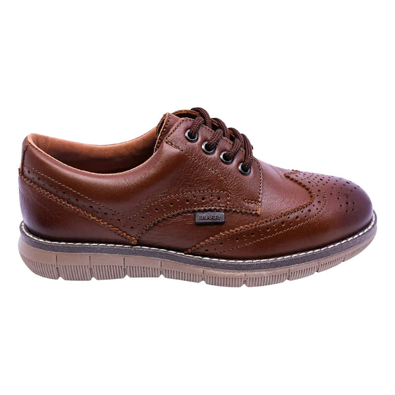 Zapato Tipo Oxford Para Niño 435502-m Marca Coqueta Y Audaz® Marrón Perforado 18.5 Mx