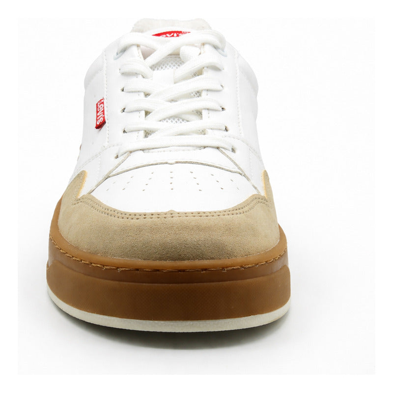 Tenis Casual Para Hombre Mod. L2126511 S Marca Levi's® Blanco / Marron Lisa 28.5 Mx