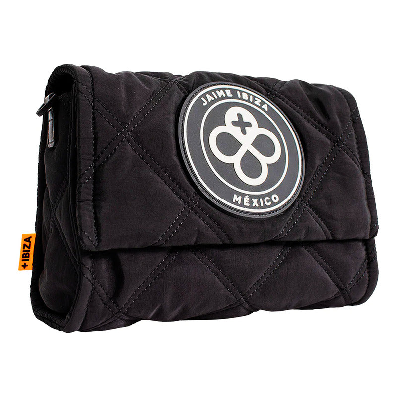 Bolsa Flap Para Mujer Mod. Ji 2694 Marca Jaime Ibiza® Negro Rayas Níquel