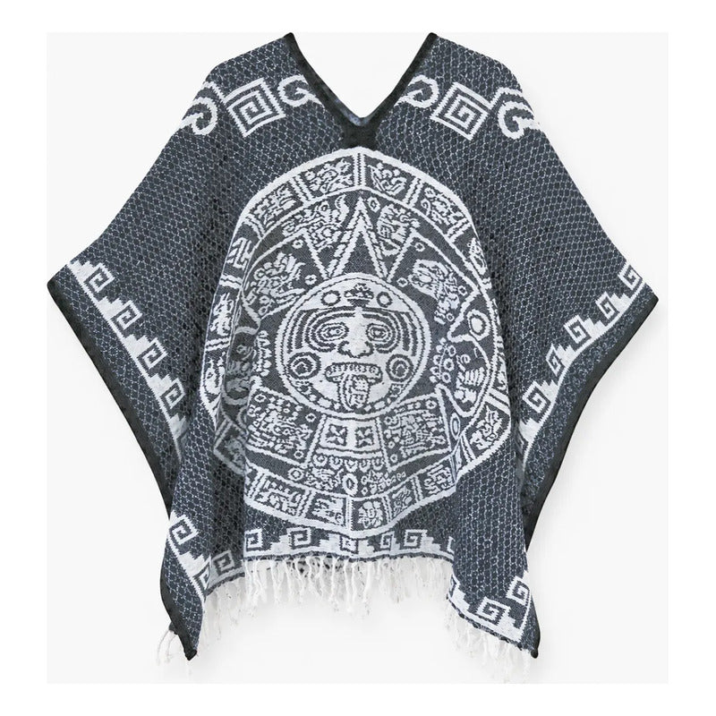 Jorongo Gaban Artesanal Mexicano Colores Calendario Gris Calendario Xg
