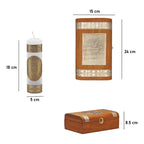 Set Para Bautizo Vela+concha+toalla+caja De Madera