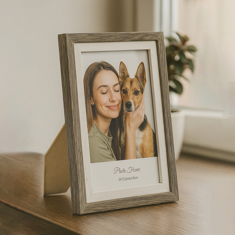 Portarretrato Con Marco Plástico-vidrio Para Mesa