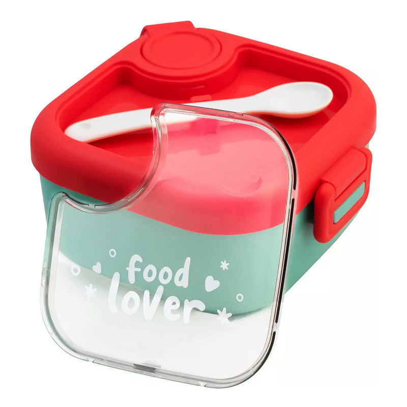 Contenedor Lunch Box Hermético Tapa Divisiones 5 Pzas 750ml