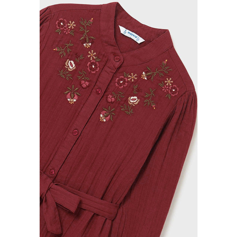 Vestido Cómodo Para Niña Mod.7941 Granate Marca Mayoral® Granate Liso 10 Años