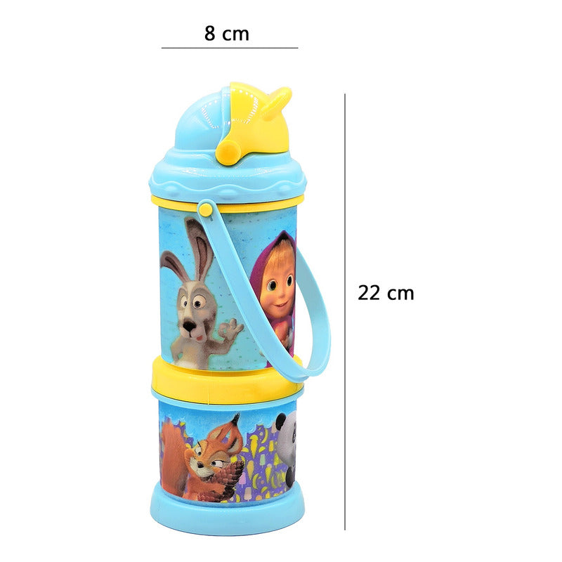 Botella De Agua Con Compartimento Diseño Infantil