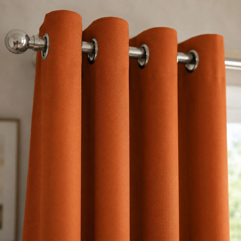 Set De Cortinas Blackout 2pz 1.37 X 2.13mts Luna® Naranja