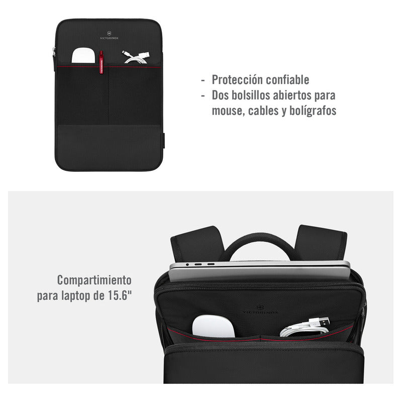 Mochila Altmont Modern Compact Backpack, Victorinox Color Negro Liso