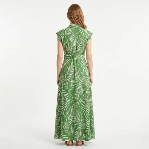 Vestido Ligero Largo Para Mujer Mod. 3477 Marca Okey® Multicolor Floreado 30