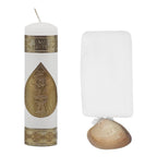 Set Para Bautizo Vela+concha+toalla+caja De Madera