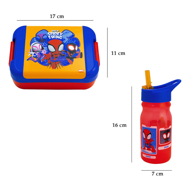 Lonchera Infantil De Plástico Con Botella Diseños Varios