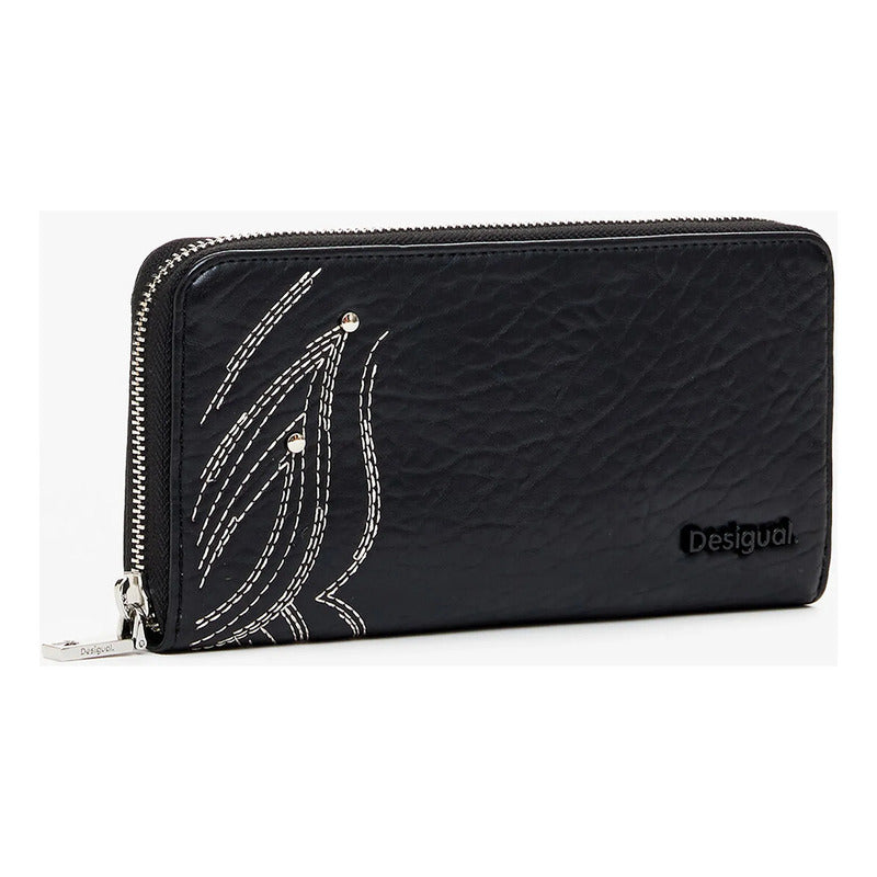 Cartera Mediana Para Mujer 25sayp09/2000 Marca Desigual® Negro Liso