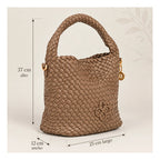 Bolso Crossbody Para Mujer Mod. Ji2413 Marca Jaime Ibiza® Marrón Trenzado Níquel