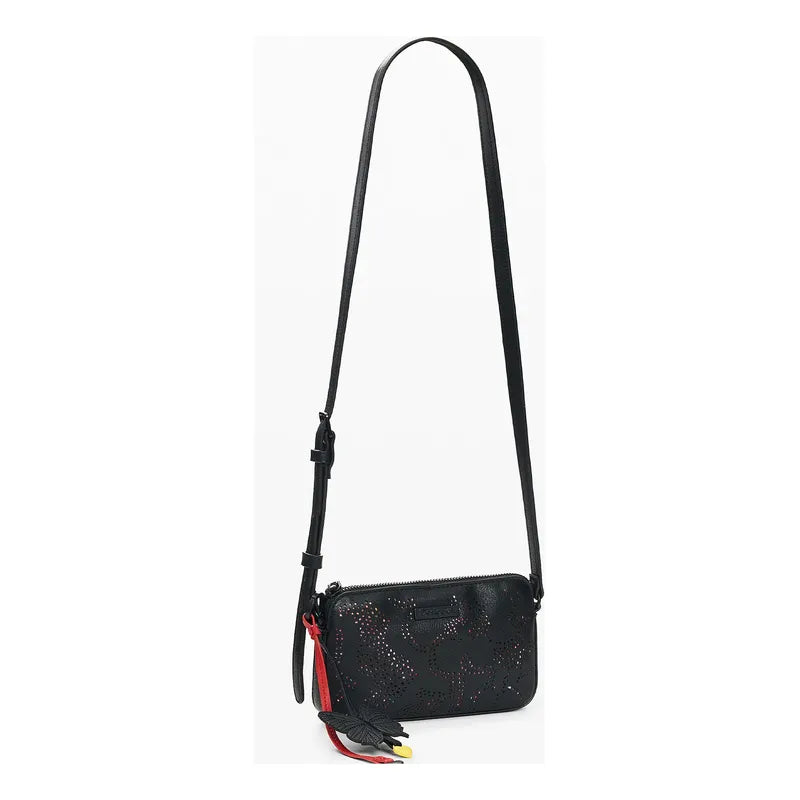 Monedero Bandolera Pequeño De Mujer 26sayp06/2000 Desigual® Negro Floreado
