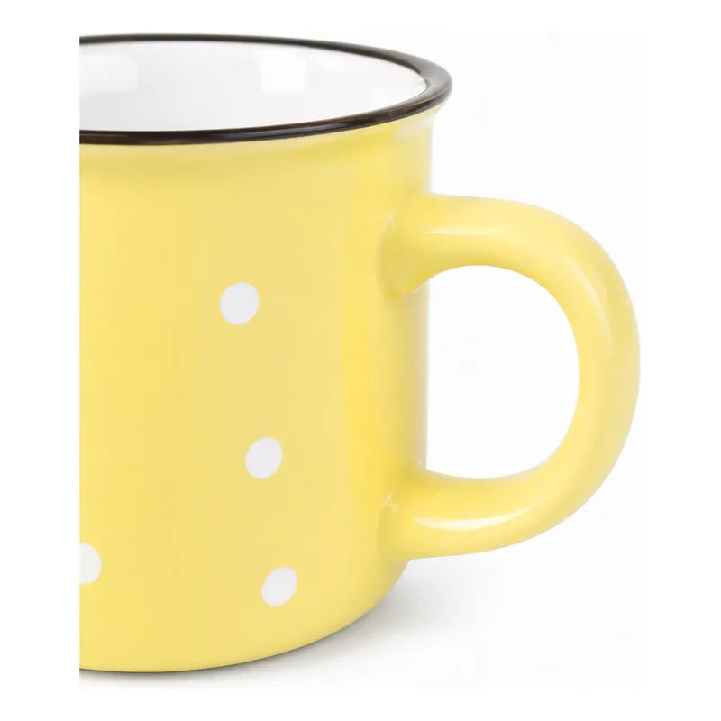 Taza De Ceramica Con Puntos 340ml Mod. 1744-60 Amarillo Puntos