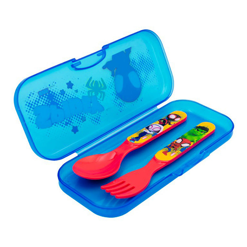 Juego De Cubiertos De Plástico Con Estuche Diseños Infantil