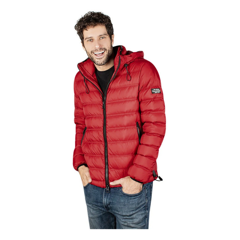 Chamarra De Pluma Acolchada Mod. Cw83-pol8759 Greenlander® Rojo G Capitonado