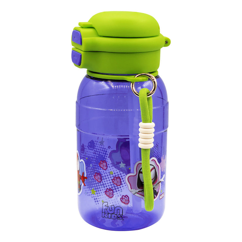 Botella 2 En 1 Tapa De Boquilla Y Popote Con Asa 650ml