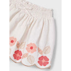 Falda Casual Bordada Para Niña Mod.3903 Marca Mayoral® Beige Floreado 2 Años