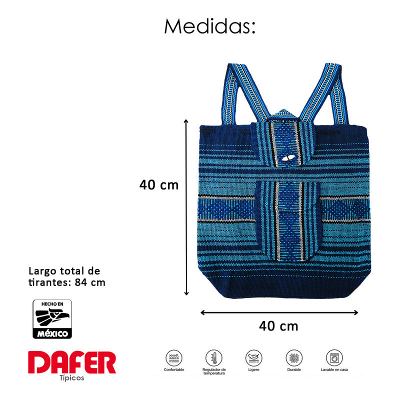 Mochila Artesanal Tejida Tipo Morral Con Bolsillo Frontal 10kg