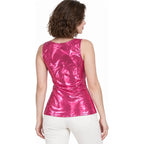 Blusa Efecto Metálico Brillante Mod.194-23 London Fashion® Fuscia Metalico M