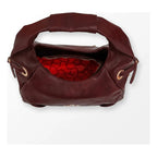 Bolso Hobo Para Mujer Mod. Ji 2998 Marca Jaime Ibiza® Vino Lisa Níquel