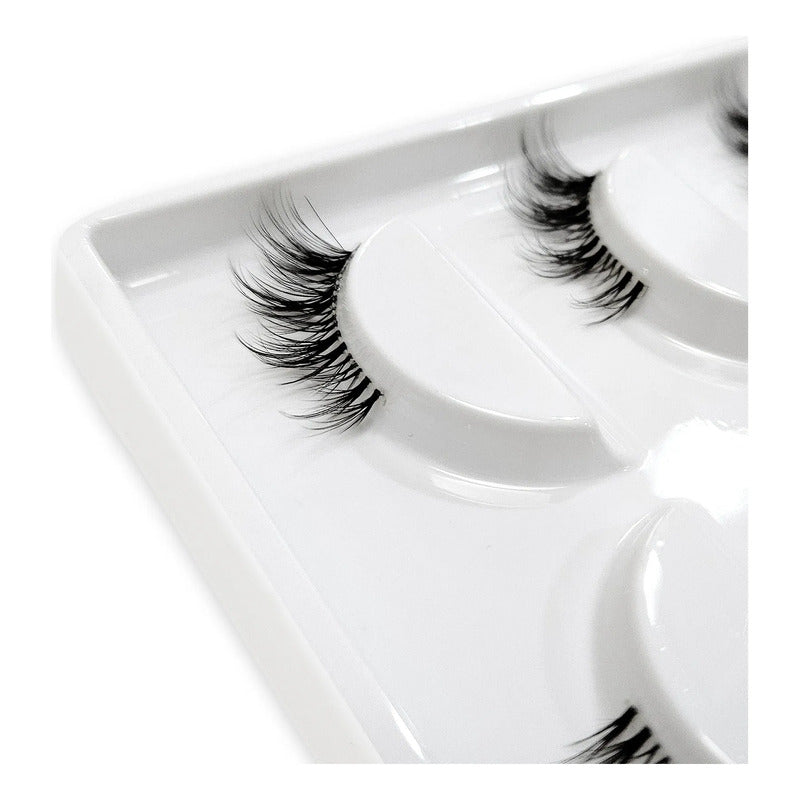 Pestañas Postizas En Tira 5 Pares Marca Kfer Valtierra® Negro Cutie C 1 Cm
