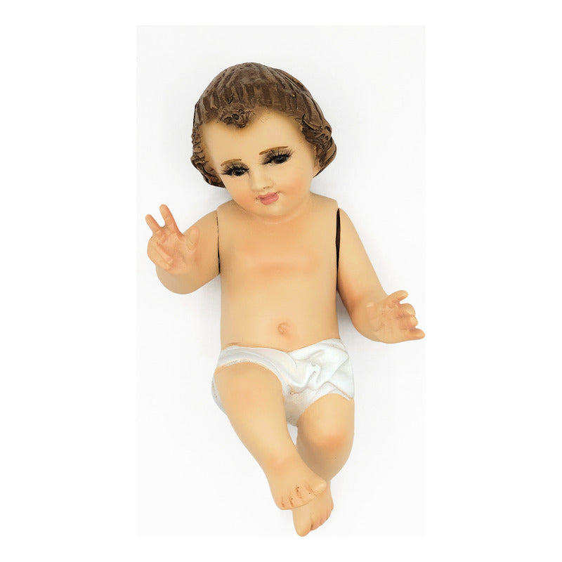 Imagen Religiosa De Resina Niño Dios 15cm Multicolor